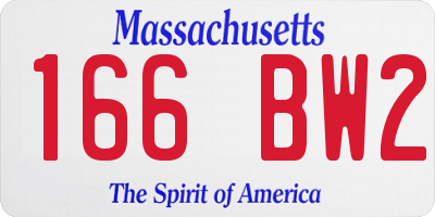 MA license plate 166BW2