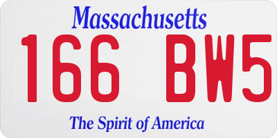 MA license plate 166BW5