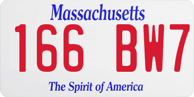 MA license plate 166BW7
