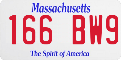 MA license plate 166BW9
