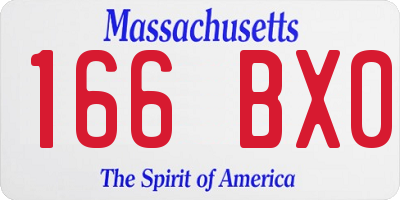 MA license plate 166BX0
