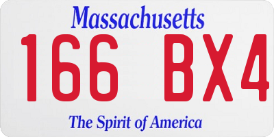 MA license plate 166BX4