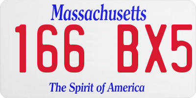 MA license plate 166BX5