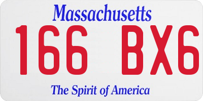 MA license plate 166BX6