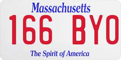MA license plate 166BY0