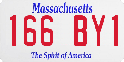 MA license plate 166BY1