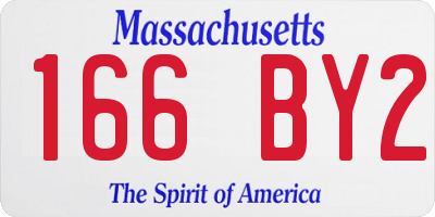 MA license plate 166BY2