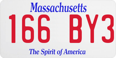 MA license plate 166BY3