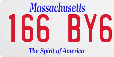 MA license plate 166BY6