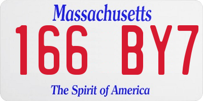 MA license plate 166BY7