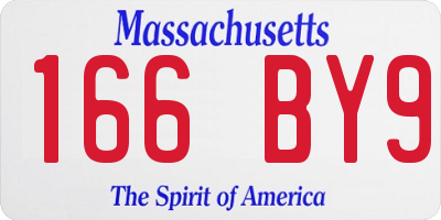 MA license plate 166BY9