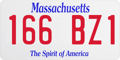 MA license plate 166BZ1