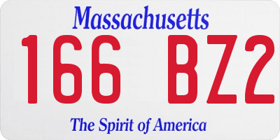 MA license plate 166BZ2
