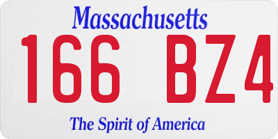 MA license plate 166BZ4