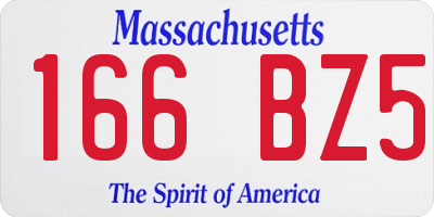 MA license plate 166BZ5