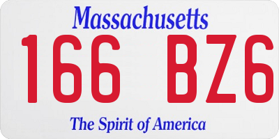MA license plate 166BZ6