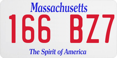 MA license plate 166BZ7