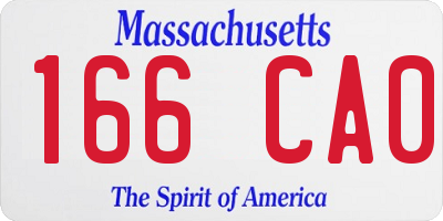 MA license plate 166CA0