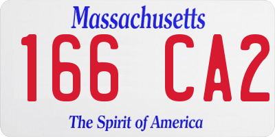 MA license plate 166CA2