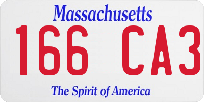 MA license plate 166CA3
