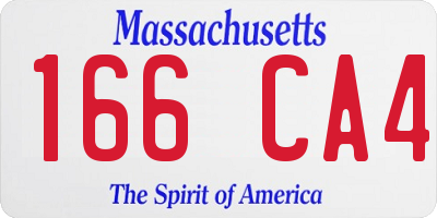 MA license plate 166CA4