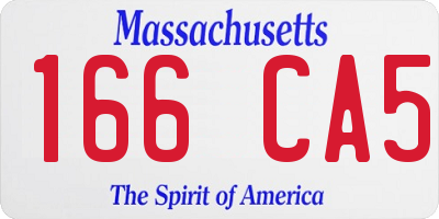 MA license plate 166CA5