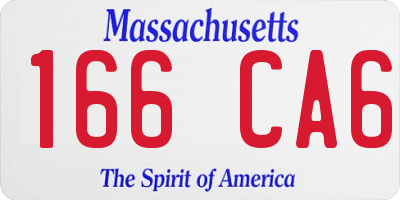 MA license plate 166CA6