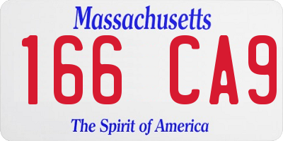 MA license plate 166CA9