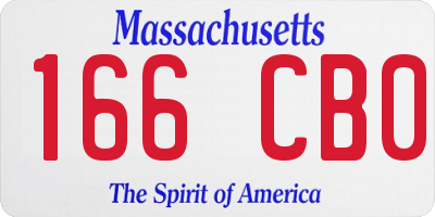 MA license plate 166CB0