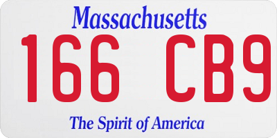 MA license plate 166CB9