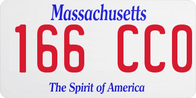 MA license plate 166CC0