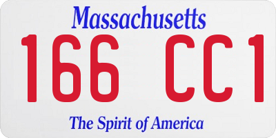 MA license plate 166CC1