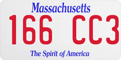 MA license plate 166CC3