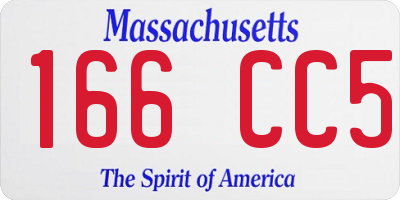 MA license plate 166CC5