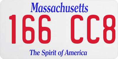 MA license plate 166CC8