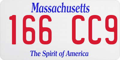 MA license plate 166CC9