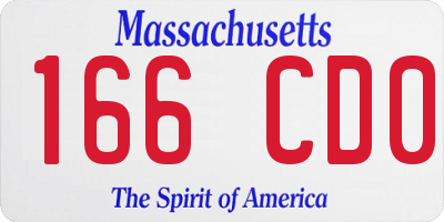 MA license plate 166CD0