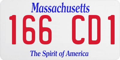 MA license plate 166CD1