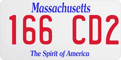 MA license plate 166CD2