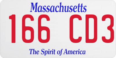 MA license plate 166CD3