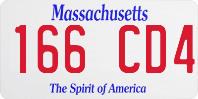 MA license plate 166CD4