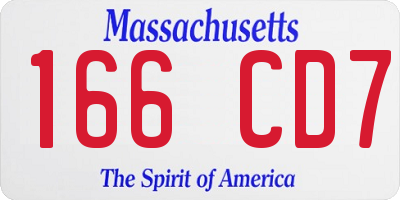 MA license plate 166CD7