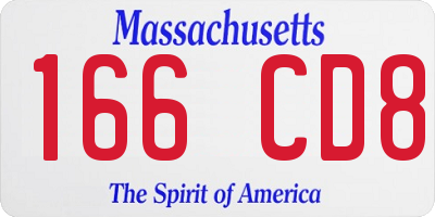 MA license plate 166CD8
