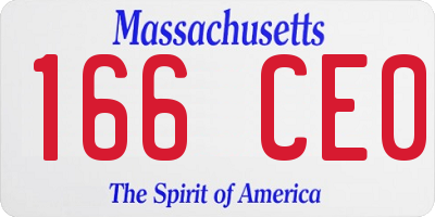 MA license plate 166CE0