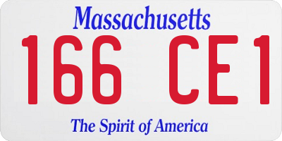 MA license plate 166CE1