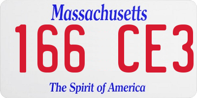 MA license plate 166CE3