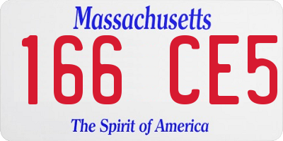 MA license plate 166CE5