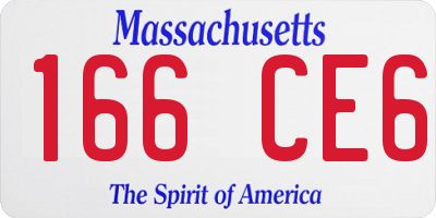 MA license plate 166CE6