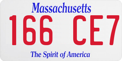 MA license plate 166CE7