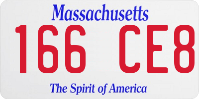 MA license plate 166CE8